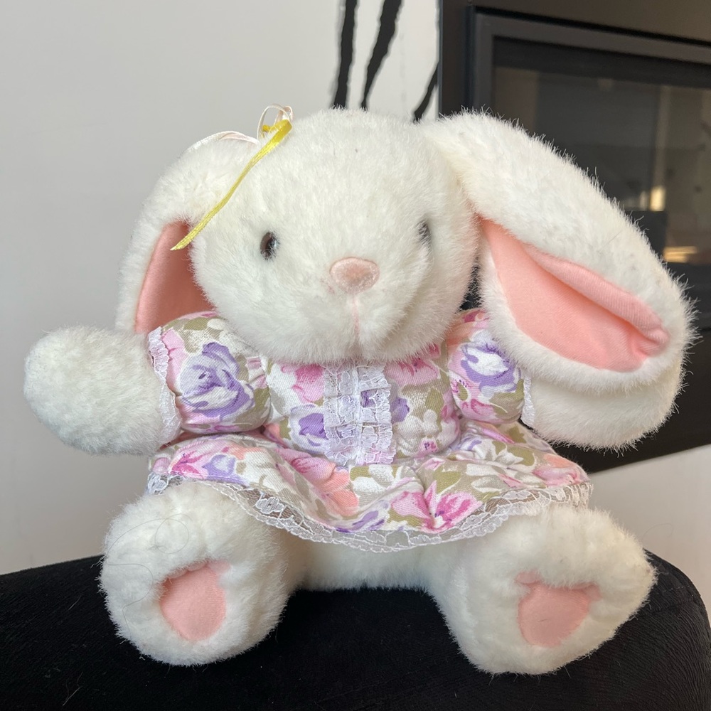 Adorable Plush Bunny with Floral Dress